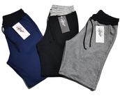 Kit 03 Bermudas Moletom Masculino