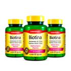 Kit 03 Biotina Cabelo Unhas Vitaminas + Acido Fólico 60 Caps