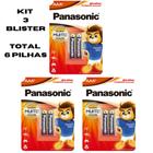 Kit 03 Blister Pilhas Panasonic Alcalina AAA C/2 unidades cada