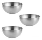 Kit 03 Bowl Em Aço Inox 20cm Tigela Multiuso Cozinha Luxo