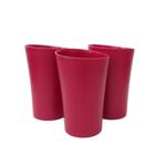 Kit 03 Copos Plastico Duro Resistente Bebidas 400ml Vermelho