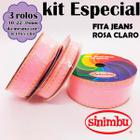 KIT 03 Fitas Jeans Rosa Sinimbu 10MT R:1785/C04 (Larg:10/22/38mm)