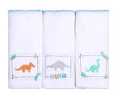 Kit 03 Fralda Bordadas Dinossauro 70 x 70 cada - Papi