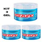 Kit 03 Gel Fixador Condicionador Bozzano Ação Prolongada Fixação 4 Mega Forte 300g cada