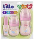 Kit 03 Mamadeiras Evolution Primeiros Passos 50/150/240ml - Lillo Rosa