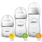 Kit 03 Mamadeiras Pétala Transparente Sem Bpa - Philips Avent