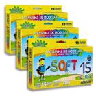 Kit 03 Massinha De Modelar Soft Acrilex 15 Cores Infantil Escolar