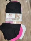 Kit 03 Pares Unissex Meias Cano Curto Feminino