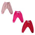 Kit 03 Peças - Calça Saruel P - M - G - 1 - 2 - 3 Anos Infantil e Bebê Suedine Algodão Culote Mijão