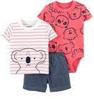 Kit 03 peças camisa, body e short liso BB Carter's