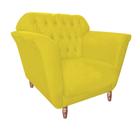 Kit 03 Poltrona Cadeira Decorativa Ster com Capitone Sala de Estar Recepção Escritório Suede Amarelo - KDAcanto Móveis