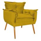 kit 03 Poltronas Decorativas Apolo Palito Mel Suede Amarelo