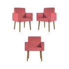 Kit 03 Poltronas Nina Decorativa Para Recepção Balaqui Decor