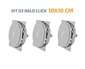 Kit 03 Ralo Click Quadrado 10X10 Inox Veda Cheiro E Insetos