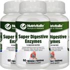Kit 03 super digestive enzymes 1000mg 60caps nutrivitalle