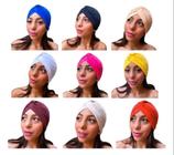 Kit 03 Turbante Touca Gorro Chapéu Fechado Indiano Feminino Elegante Lisos Sortidos