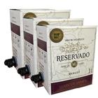 Kit 03 Vinhos Tinto Meio Seco Merlot Marcus James 3 Litros