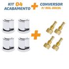 Kit 04 Acabamento C50 Cromado 1/2' Ou 3/4 Para Reg Docol - Tik De Casa