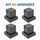 Kit 04 Acabamento Quadrado Preto Registro Pressão Deca - Dazie Metais