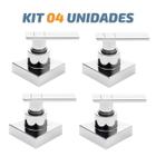 Kit 04 Acabamento Registro Quadrado C73 Cromado Padrão Deca - Tik De Casa