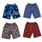 Kit 04 Bermudas Infantil Menino Tactel Moda Praia Estampado