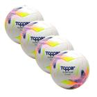 Kit 04 Bolas De Futebol Topper Slick Cup Nº 5 Rosa Campo