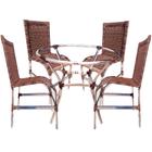 Kit 04 cadeiras camboriú + mesa - alumínio fibra sintética cozinha área gourmet sala jantar varanda