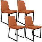 Kit 04 Cadeiras Decorativas Estofada Para Sala de Jantar Dafne L02 Tecido Terracota -LyamDecor