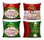 Kit 04 Capas De Almofadas Decorativas 43x43cm De Natal Coral - Pascogran Store Enxoval