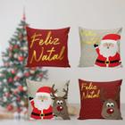 Kit 04 Capas de Almofadas Decorativas 43x43Cm de Natal - Pascogran Store Enxoval