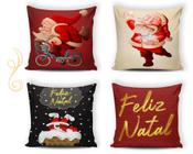 Kit 04 Capas de Almofadas Decorativas 43x43Cm de Natal