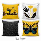 Kit 04 Capas de Almofadas Decorativas Fé Gratidão