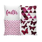 Kit 04 Capas Para Almofadas De Sofá Decoração Geométrica Pop