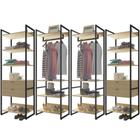 Kit 04 Closets Guarda Roupa Industrial Modulado 04 Gavetas 210x70 cm Blind F01 Nature - Lyam Decor