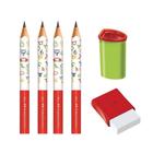 Kit 04 Lápis Jumbo Triangular BIG Infantil Nº 2 HB + 01 Apontador Jumbo + 01 Borracha Faber Castell