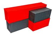 Kit 04 Miniaturas Container 2x40 Pés 2x20 Pés Escala 1:87