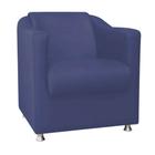 Kit 04 Poltrona Cadeira Tilla Decorativa Recepção Sala De Estar Suede Azul Marinho - KDAcanto Móveis