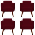 Kit 04 Poltronas Decorativa Duda Suede Marsala - D'Classe Decor