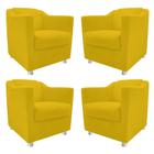 kit 04 Poltronas Decorativas Babel Corano Amarelo - DAMAFFÊ MÓVEIS