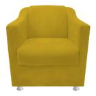 kit 04 Poltronas Decorativas Babel Sala de Estar Recepção Suede Amarelo - KDAcanto Móveis