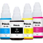 Kit 04 Recarga de Tintas GI-190 Ciano, Magenta, Preto, Amarelo compatível canon G4110 - Bulk Ink Do Brasil