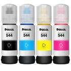 Kit 04 refil de garrafas de Tintas compatível C M K Y T544 para impressora Epson Epson L5590