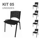 Kit 05 Cadeiras Plásticas 04 pés - COR PRETO - 24000