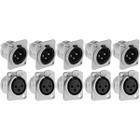 Kit 05 Conectores XLR Fêmea e Macho Canon Com Trava 3 Polos