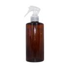 Kit 05 Frascos Pet Cilíndrico Reto Borrifador Home Spray Ambar 500ml