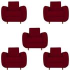 Kit 05 Poltronas Golden Pés Palito Suede Marsala - D'Classe Decor