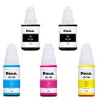 Kit 05 tintas GI-190 2 Preto, 1 ciano, 1 magenta, 1 amarelo compatível canon G1100, G1110, G2100, G2110, G3100 - Bulk Ink Do Brasil