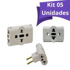 Kit 05Un Adaptador Pino Universal Tomada Benjamim T - Spm