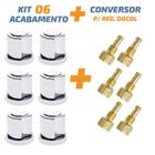 Kit 06 Acabamento C50 Cromado 1/2' Ou 3/4 Para Reg Docol