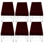 Kit 06 Cadeiras Ana Base de Ferro prata suede Marsala - D'Classe Decor